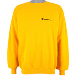 Champion - Yellow Classic Crew Neck Sweatshirt 1990s Medium Vintage Retro