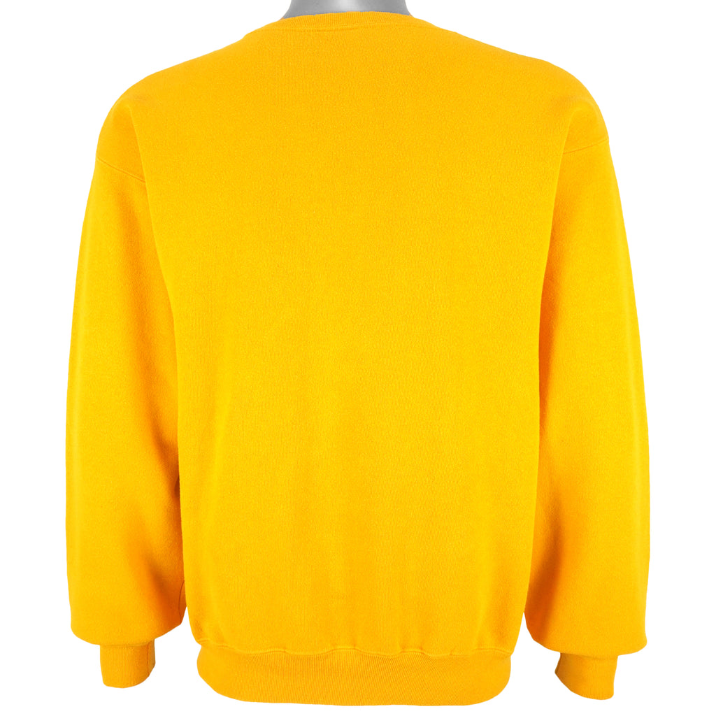 Champion - Yellow Classic Crew Neck Sweatshirt 1990s Medium Vintage Retro