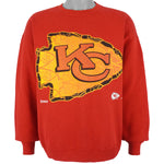 NFL (Jostens) - Kansas City Chiefs Crew Neck Sweatshirt 1993 Large Vintage Retro Football