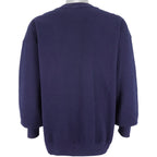 Nike - Blue Classic Embroidered Logo Crew Neck Sweatshirt 1990s Large Vintage Retro