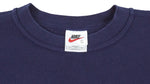 Nike - Blue Classic Embroidered Logo Crew Neck Sweatshirt 1990s Large Vintage Retro