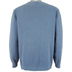 Nike - Blue Embroidered Logo Crew Neck Sweatshirt 1990s Large Vintage Retro