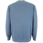 Nike - Blue Embroidered Logo Crew Neck Sweatshirt 1990s Large Vintage Retro