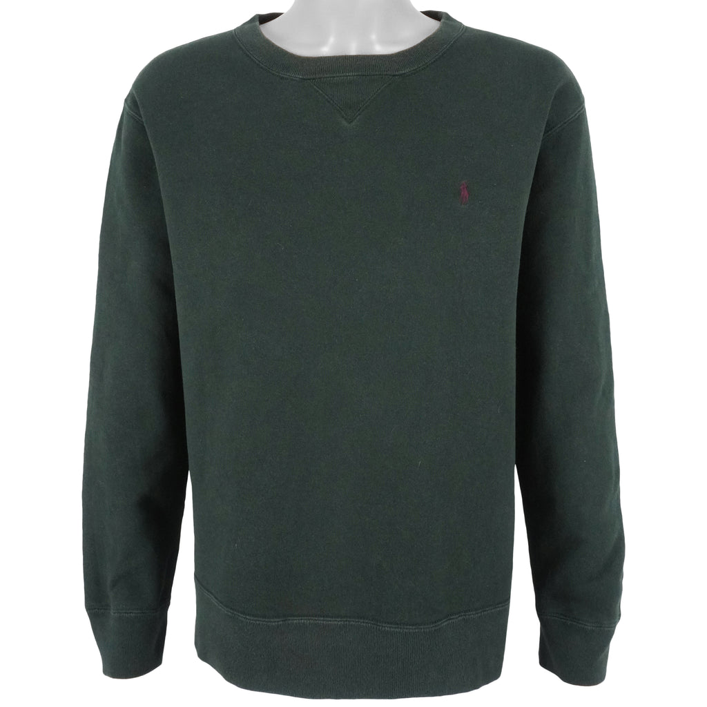 Ralph Lauren (Polo) - Green Camo Crew Neck Sweatshirt 1990s Large Vintage Retro