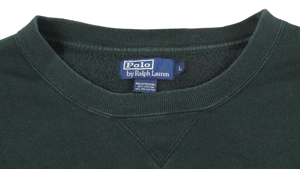 Ralph Lauren (Polo) - Green Camo Crew Neck Sweatshirt 1990s Large Vintage Retro
