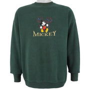 Disney - Mickey Embroidered Crew Neck Sweatshirt 1990s X-Large Vintage Retro