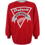 NHL (Nutmeg) - Detroit Red Wings Big Logo Sweatshirt 1990s Large Vintage Retro Hockey