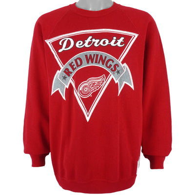NHL (Nutmeg) - Detroit Red Wings Big Logo Sweatshirt 1990s Large
