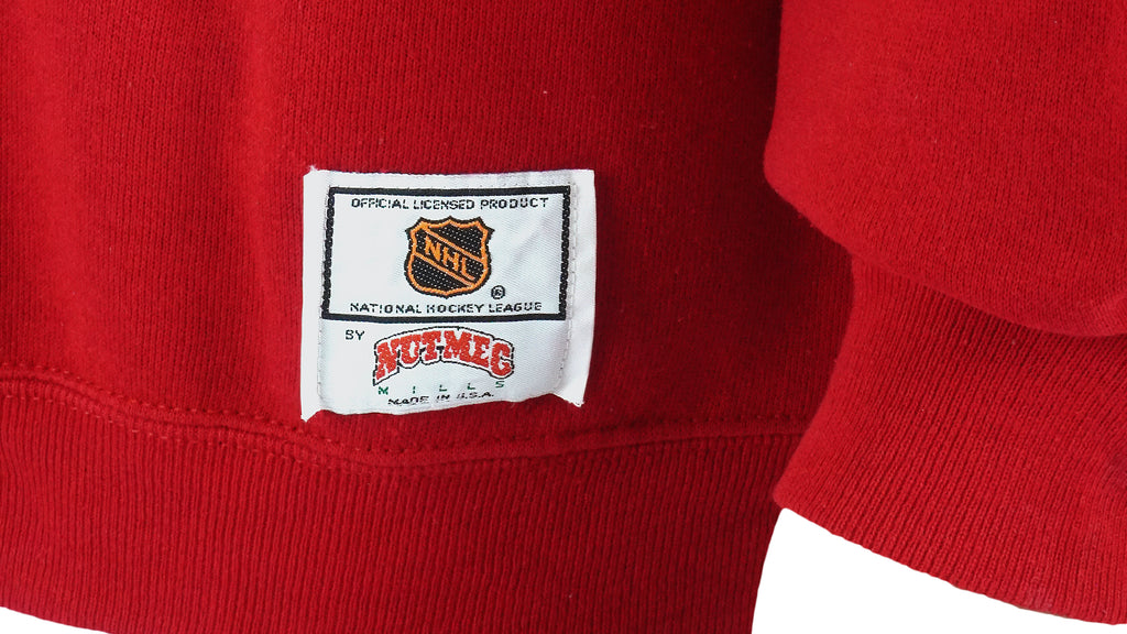 NHL (Nutmeg) - Detroit Red Wings Big Logo Sweatshirt 1990s Large Vintage Retro