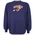 Looney Tunes - Marvin The Martian Embroidered Crew Neck Sweatshirt 1990s Large Vintage Retro