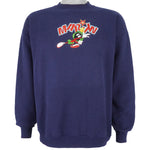 Looney Tunes - Marvin The Martian Embroidered Crew Neck Sweatshirt 1990s Large Vintage Retro