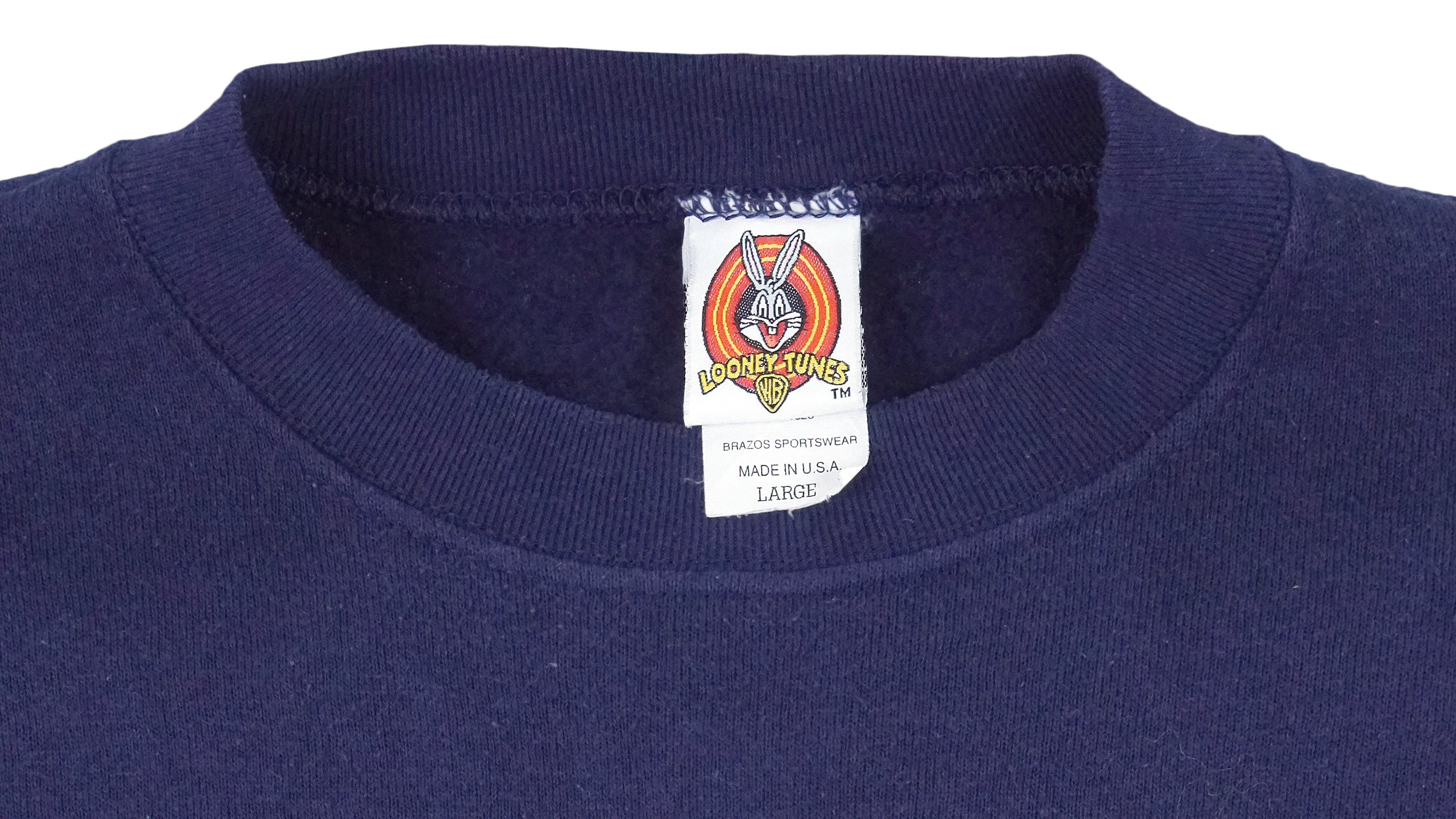 Looney Tunes - Marvin The Martian Embroidered Crew Neck Sweatshirt 1990s Large Vintage Retro