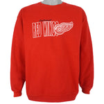 NHL (Joy Athletic) - Detroit Red Wings Crew Neck Sweatshirt 1990s Large Vintage Retro Hockey