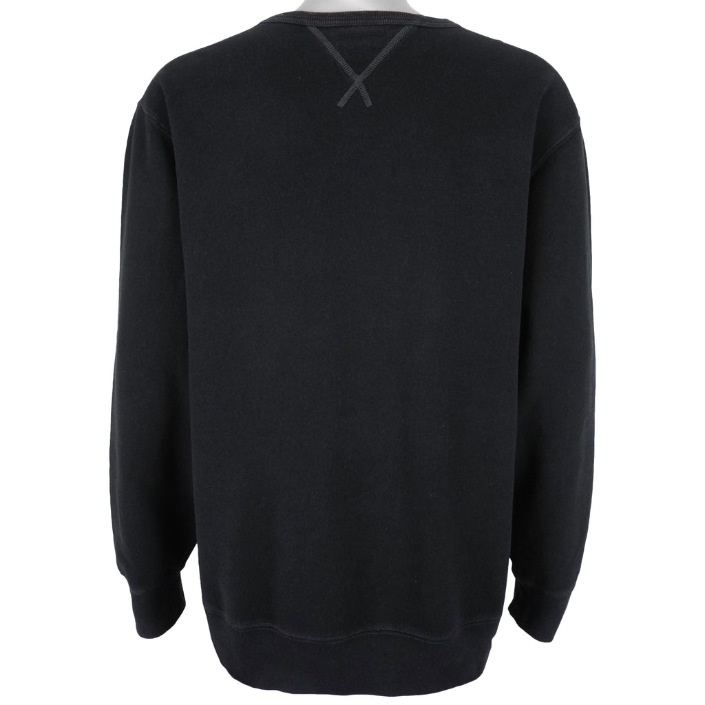 Ralph Lauren - Black Spell-Out Crew Neck Sweatshirt 1990s X-Large Vintage Retro