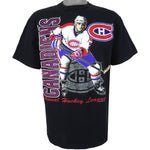 NHL (Waves) - Montreal Canadiens Spell-Out T-Shirt 1992 Large vintage Retro Hockey