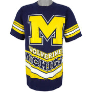 NCAA (Salem) - Michigan Wolverines Big Spell-Out T-Shirt 1990s Large Vintage Retro Football College