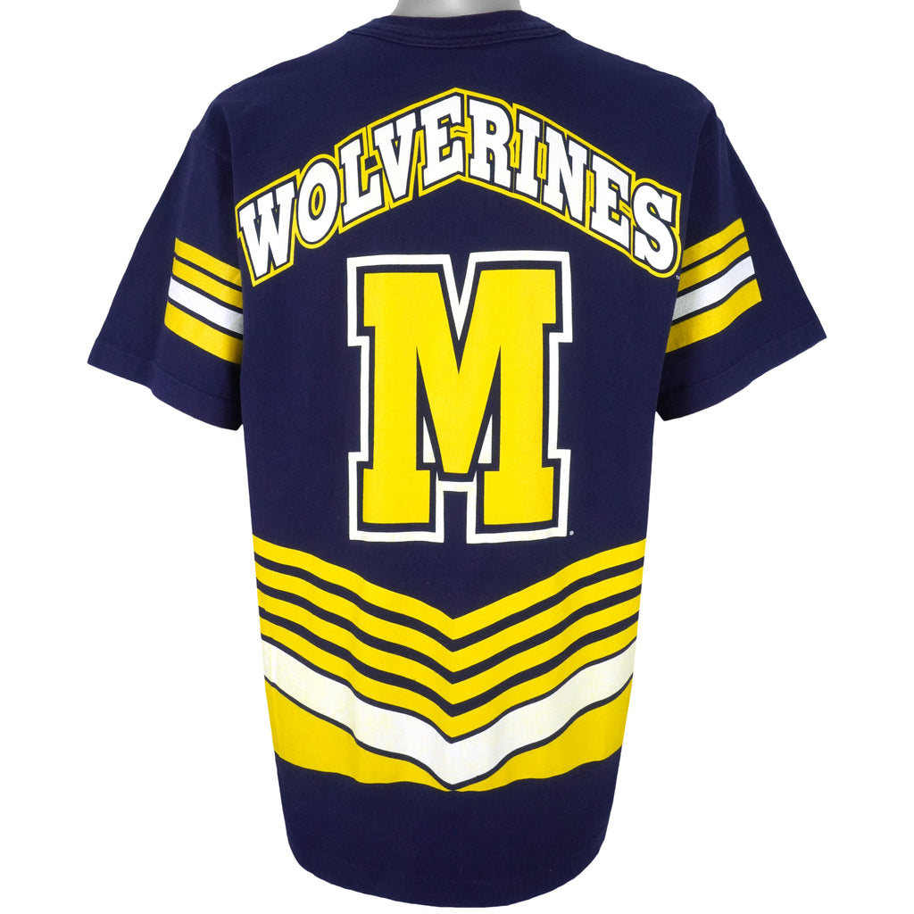 NCAA (Salem) - Michigan Wolverines Big Spell-Out T-Shirt 1990s Large Vintage Retro Football College