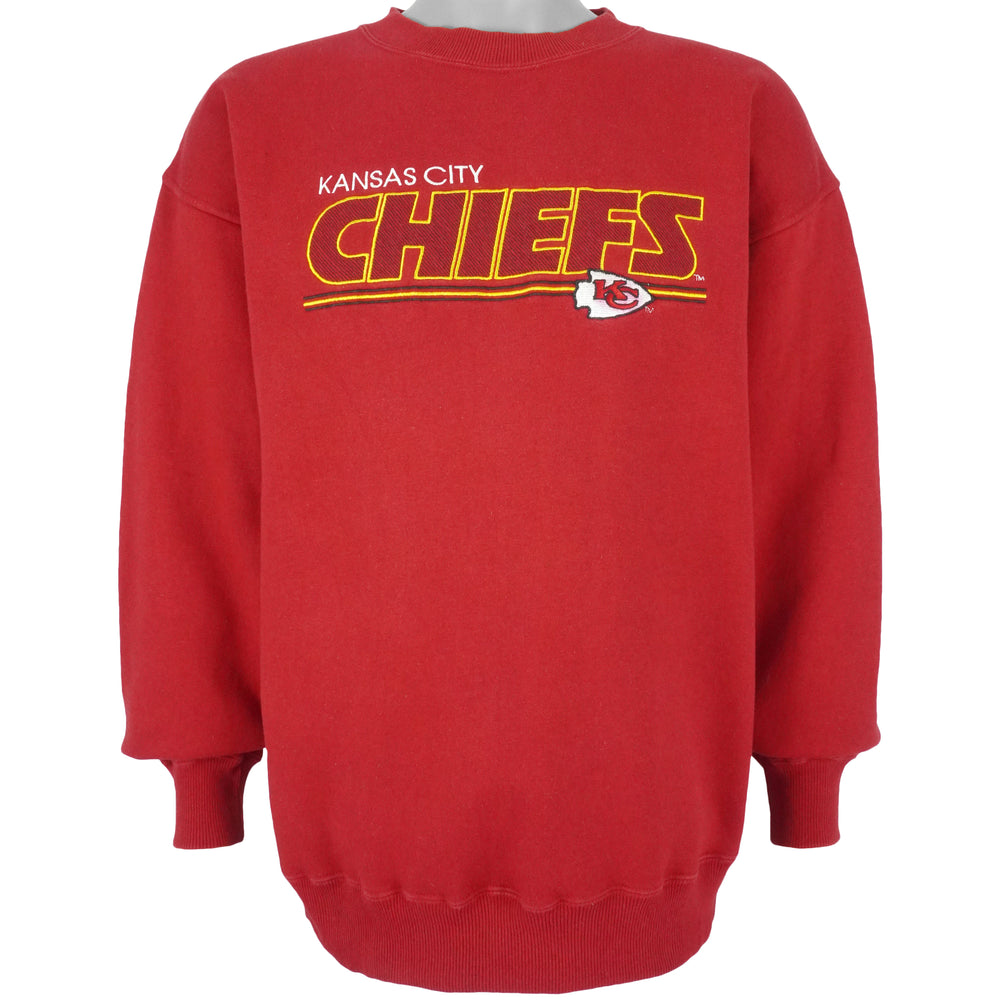 NFL - Kansas City Chiefs Embroidered Crew Neck Sweatshirt 1990s Large Vintage Retro Football