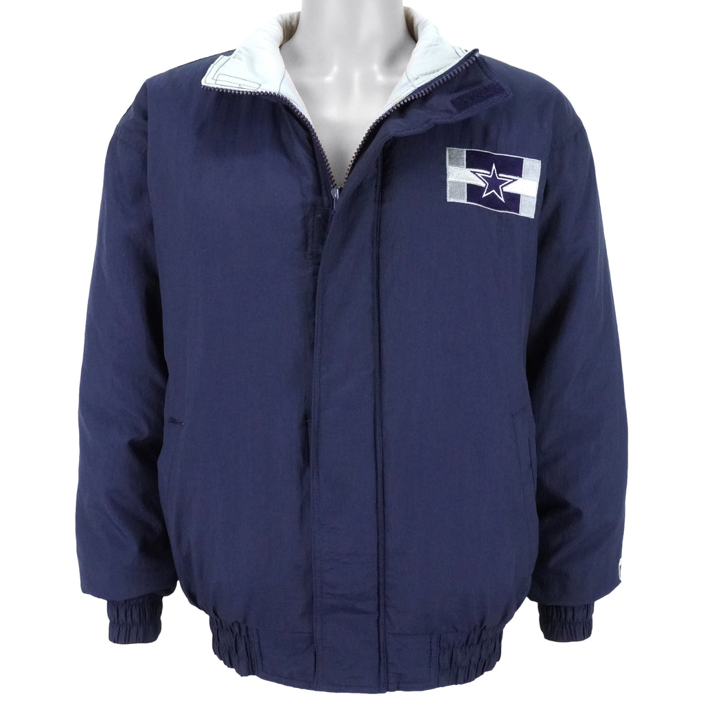 NFL (Logo 7) - Dallas Cowboys Spell -Out Windbreaker 1990s Medium Vintage Retro
