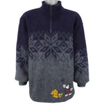 Disney - Mickey & Pluto 1/4 Zip Fleece Sweatshirt 1990s Medium