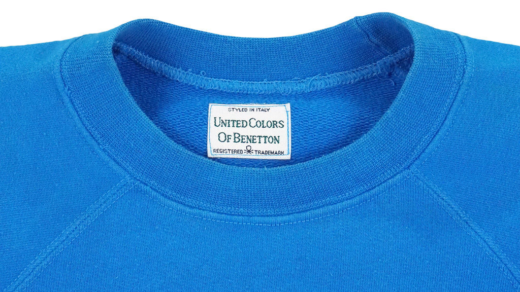 Vintage  - Benetton Spell-Out Crew Neck Sweatshirt 1990s Medium Vintage Retro