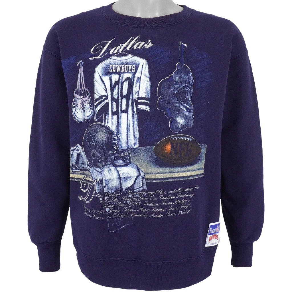 NFL (Nutmeg) - Dallas Cowboys Big Logo Sweatshirt 1990s Large Vintage Retro Football