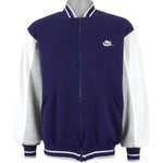 Nike - Blue & White Zip-Up Jacket 1990s Large Vintage Retro