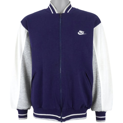 Nike - Blue & White Zip-Up Jacket 1990s Large