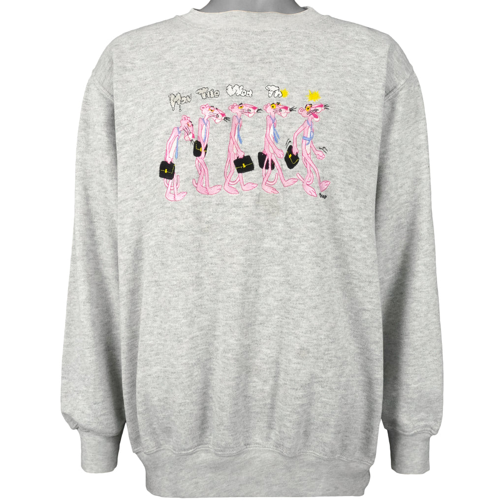 Vintage (Blitzz Studios) - Pink Panther Embroidered Crew Neck Sweatshirt 1990s Large Vintage Retro