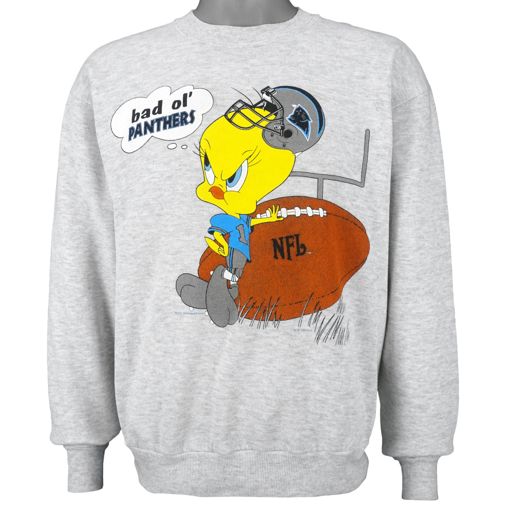 NFL - Carolina Panthers x Tweety Crew Neck Sweatshirt 1993 X-Large Vintage Retro Football