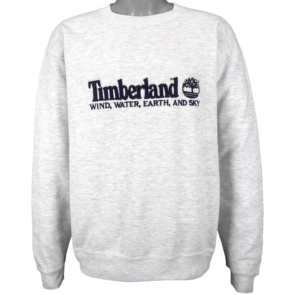 Timberland - Wind, Water, Earth & Sky Embroidered Sweatshirt 1990s Large Vintage Retro