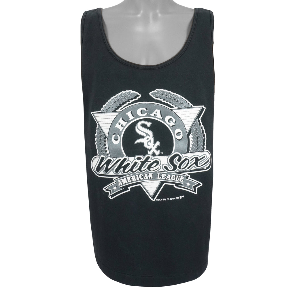 MLB (Trench) - Chicago White Sox Big Spell-Out T-Shirt 1991 Large Vintage Retro Baseball