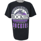 MLB (Nutmeg) - Colorado Rockies T-Shirt 1990s X-Large Vintage Retro Baseball