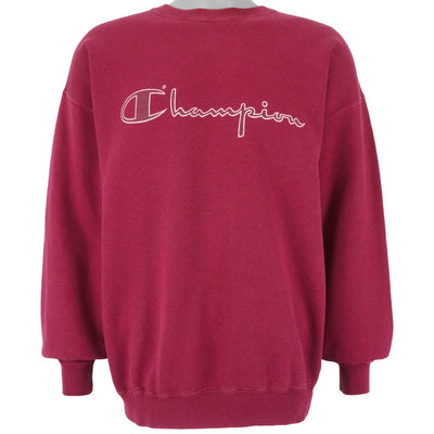Champion - Red Classic Big Spell-Out Sweatshirt 1990s Large