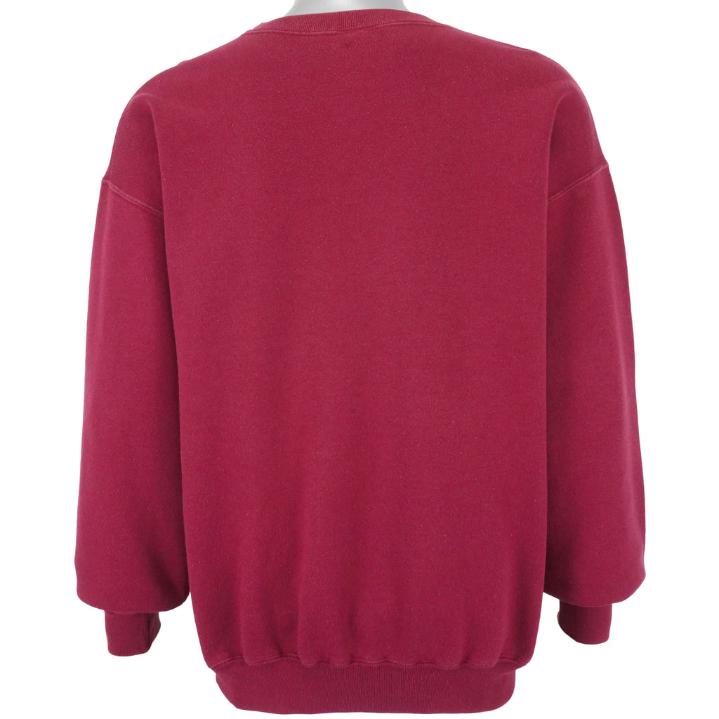 Champion - Red Classic Big Spell-Out Sweatshirt 1990s Large Vintage Retro