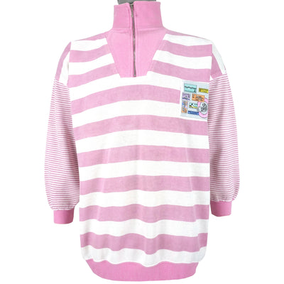 Vintage - CA Sport - Stamps 1/4 Zip Sweatshirt 1990s Large