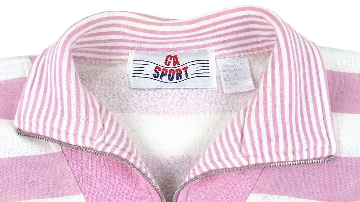 Vintage - CA Sport - Stamps 1/4 Zip Sweatshirt 1990s Large Vintage Retro