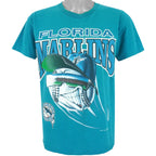 MLB (Artex) - Florida Marlins Spell-Out T-Shirt 1994 Large Vintage Retro Baseball