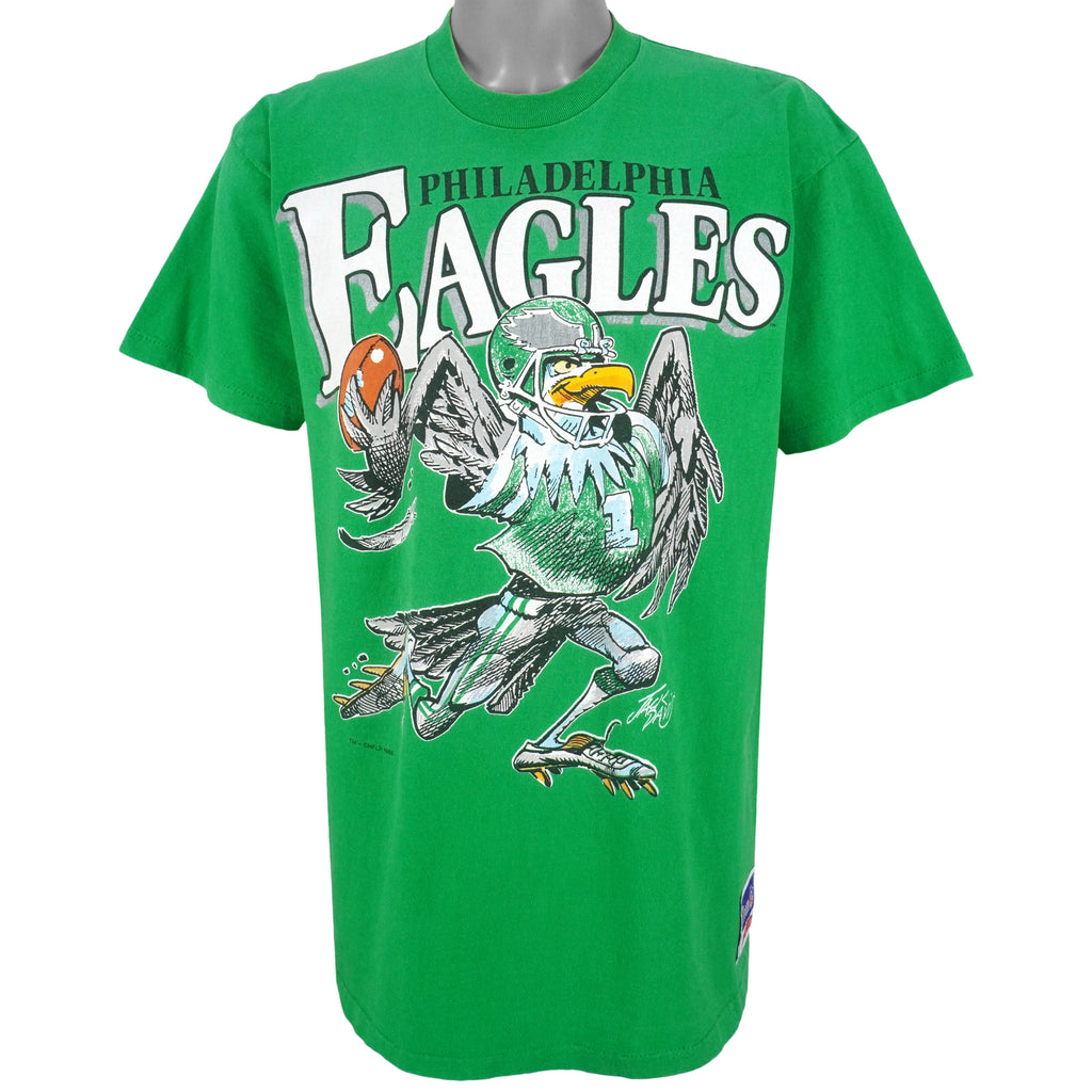 NFL (Nutmeg) - Philadelphia Eagles Spell-Out T-Shirt 1988 X-Large Vintage Retro Football