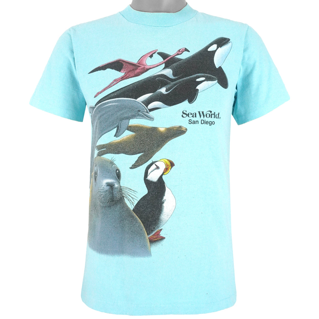 Vintage (Oneita) - Blue Sea World, San Diego T-Shirt 1990s Medium Vintage Retro