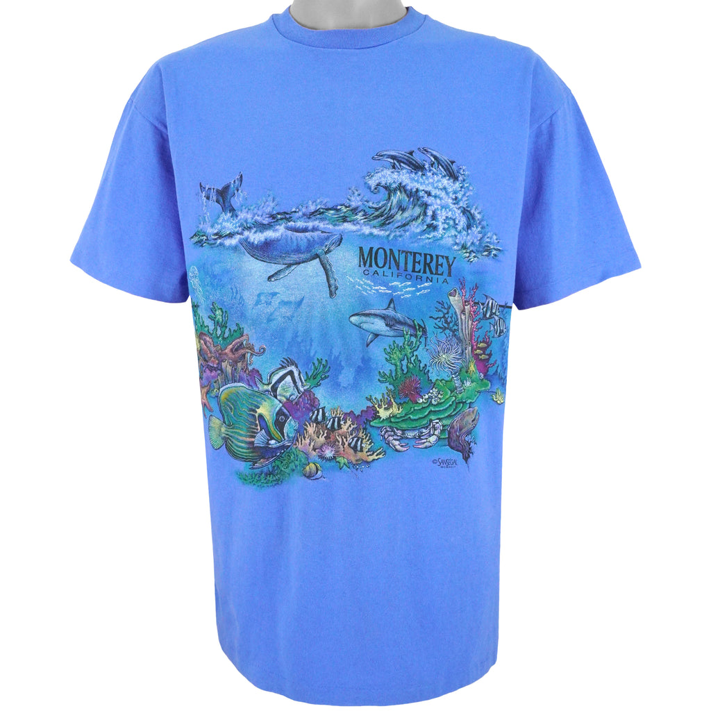 Vintage (San Segal) - Blue Monterey, California T-Shirt 1990s X-Large Vintage Retro