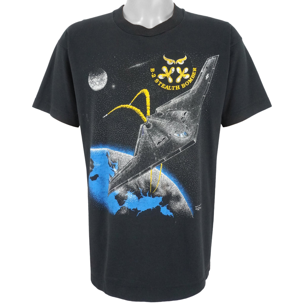 Vintage - Black Spaceship Spell-Out T-Shirt 1990s X-Large Vintage Retro