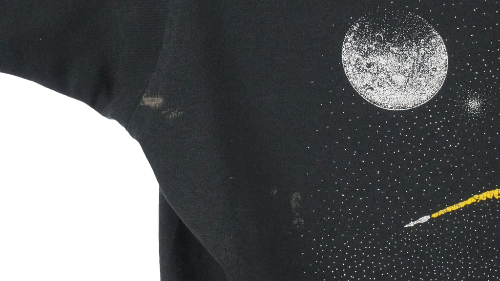 Vintage - Black Spaceship Spell-Out T-Shirt 1990s X-Large