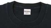 Guess - Black Embroidered Spell-Out T-Shirt 1990s Large Vintage Retro