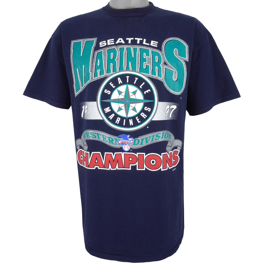 MLB (Pro Player) - Seattle Mariners Spell-Out T-Shirt 1997 X-Large Vintage Retro Baseball