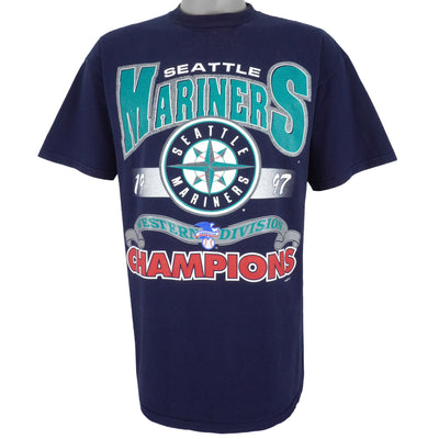 MLB (Tultex) - Seattle Mariners Spell-Out T-Shirt 1997 X-Large