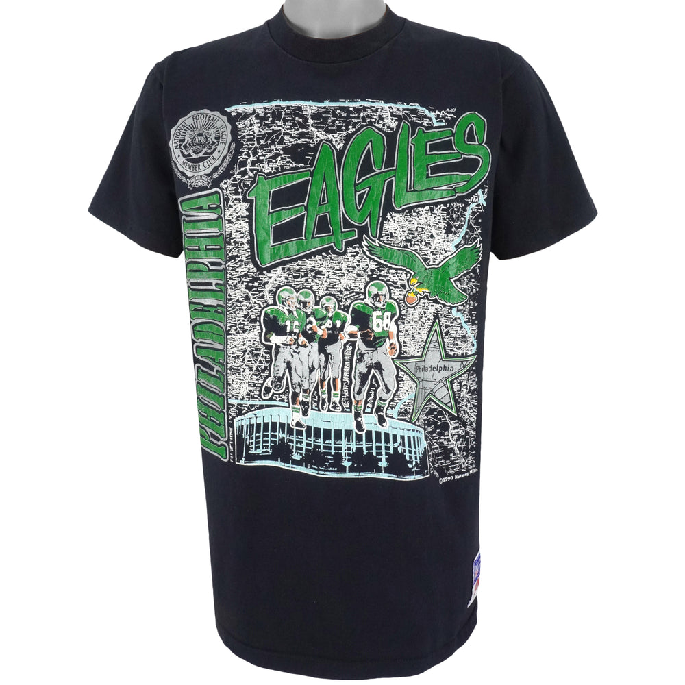 NFL (Nutmeg) - Philadelphia Eagles Spell-Out T-Shirt 1990 Large Vintage Retro Football