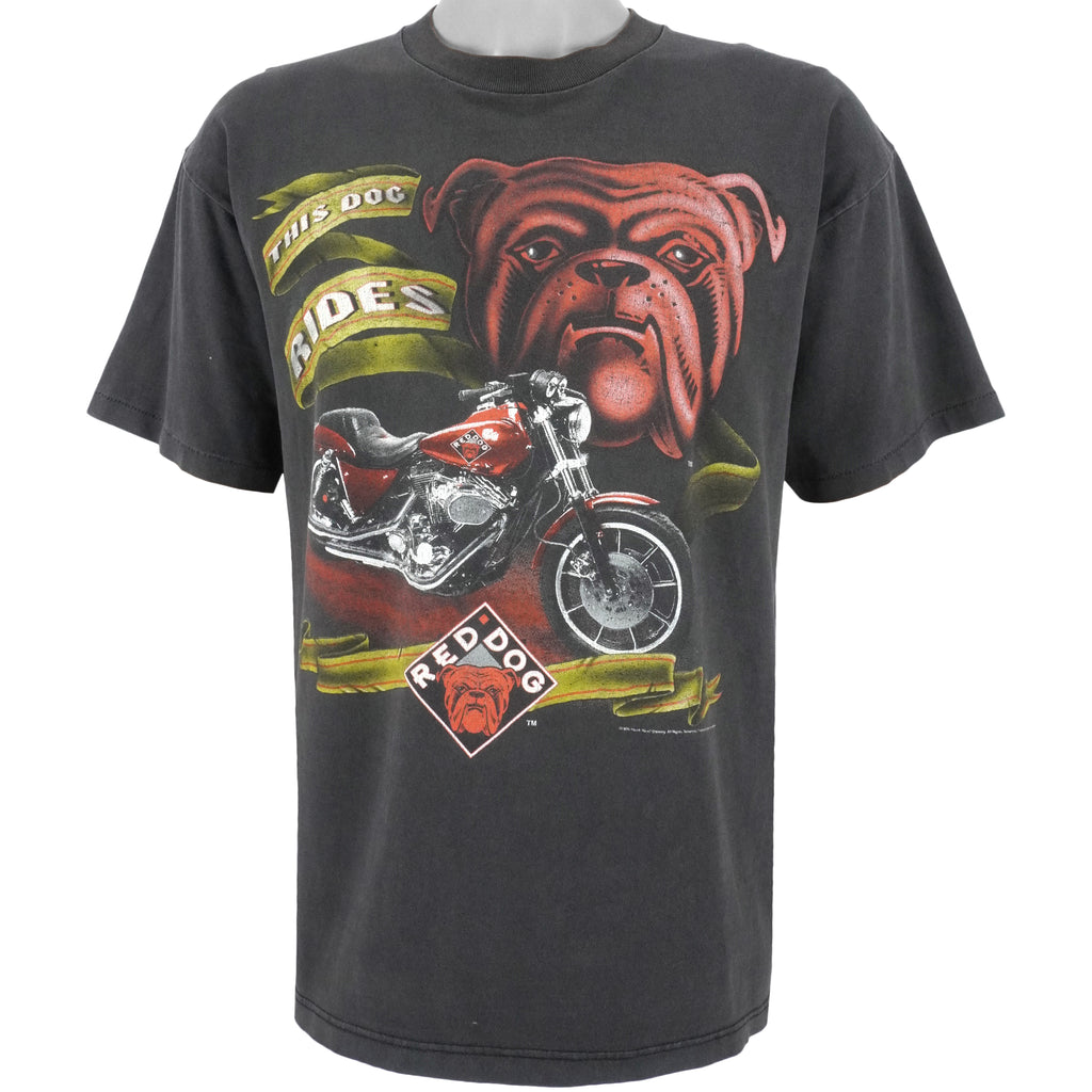 Vintage - This Dog Rides, Red Dog Spell-Out T-Shirt 1994 Large Vintage Retro
