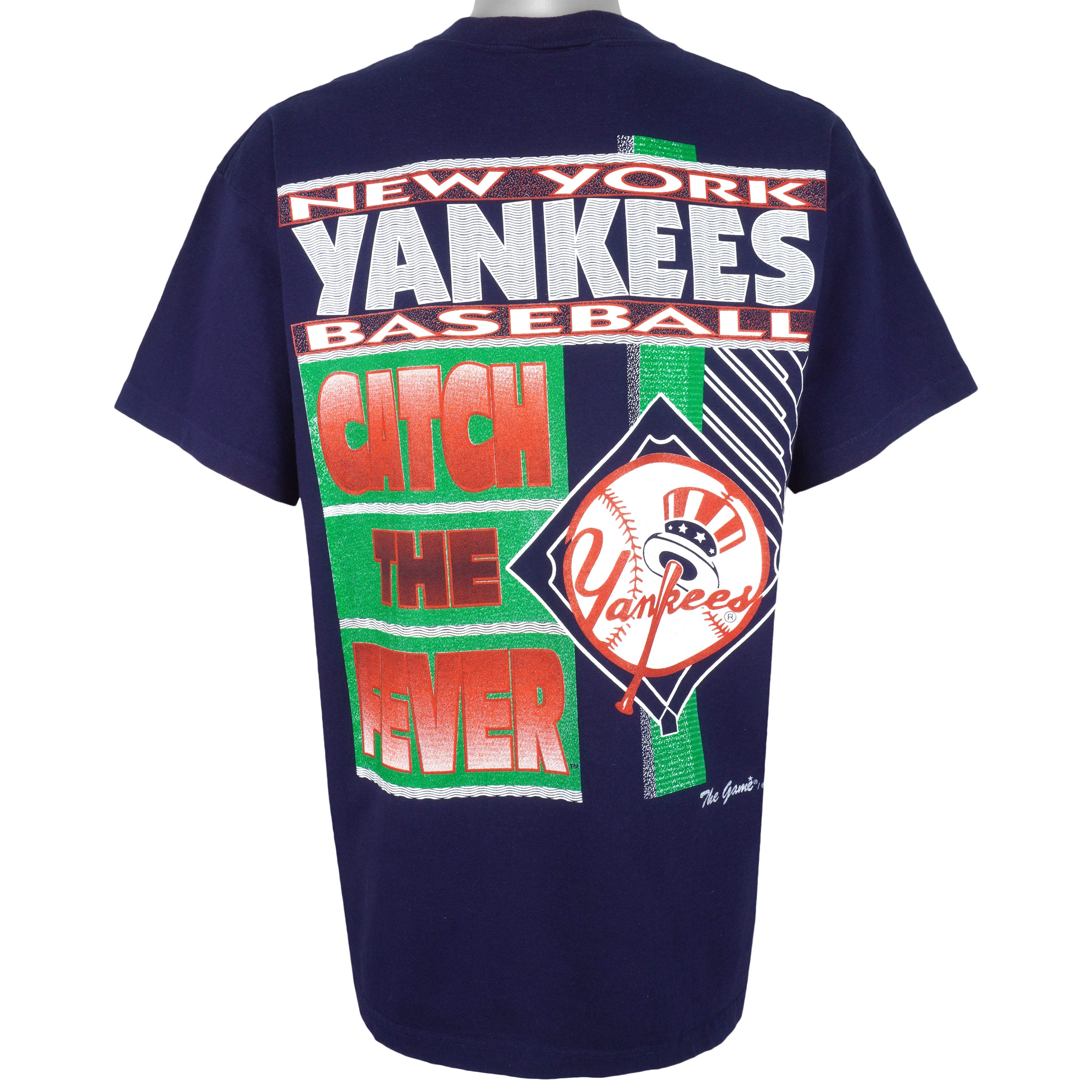 MLB (The Game) - New York Yankees Catch The Fever T-Shirt 1990s Large Vintage Retro Baseball