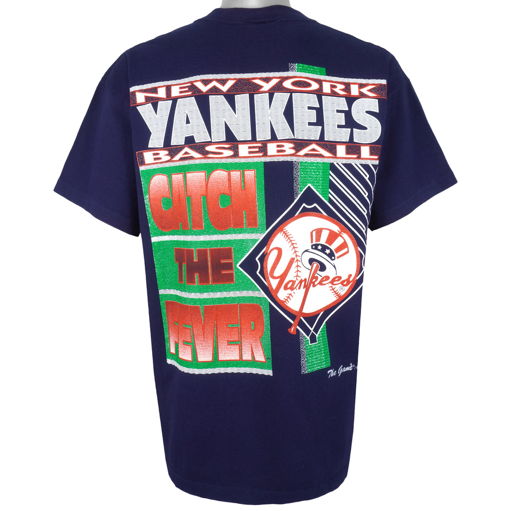 MLB (The Game) - New York Yankees Catch The Fever T-Shirt 1990s Large Vintage Retro Baseball